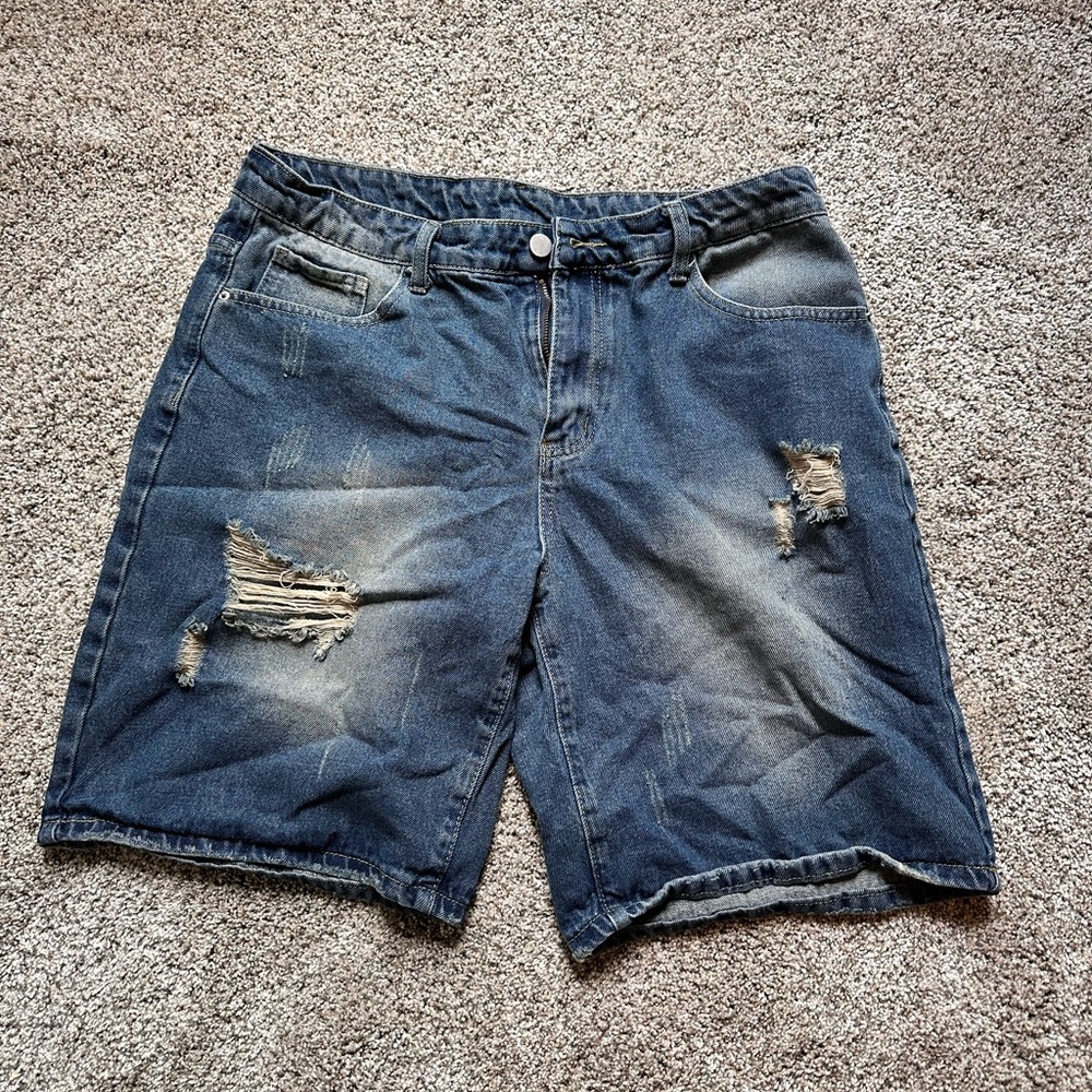 Men's Distressed Denim Shorts